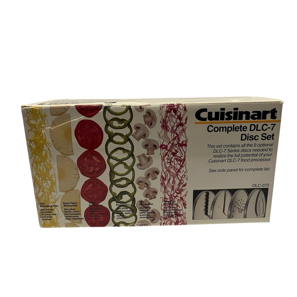 Cuisinart Food Processor Complete DLC-7 Nine Disc Set DLC-070 Open Box Unused